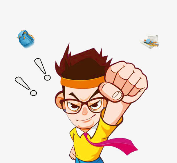 卡通手绘中考冲刺人物插画免抠免抠
