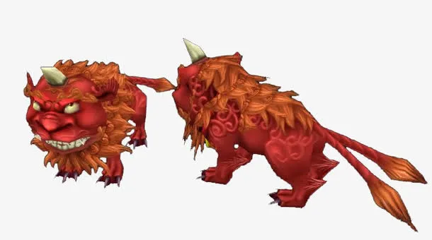 新年彩色卡通年兽图案免抠