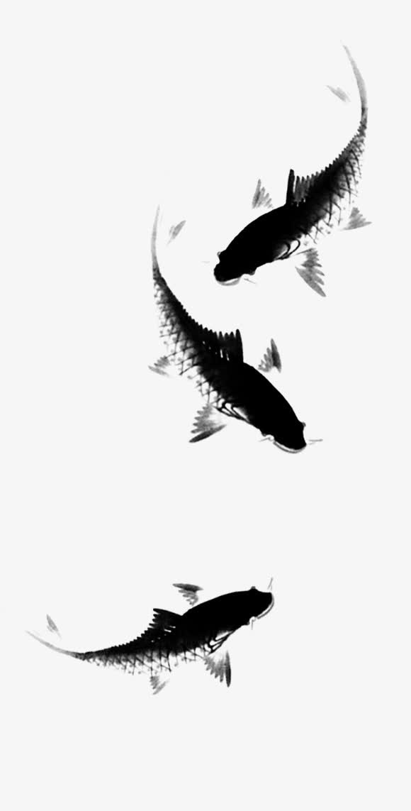 水墨画鱼免抠