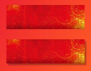 炫酷红色金色海报背景免抠背景banner海报元素