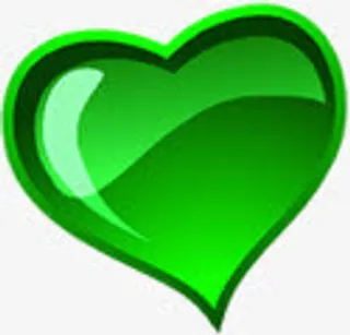 手绘绿色爱心装饰免抠
