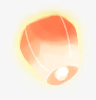 中秋赏月孔明灯素材免抠
