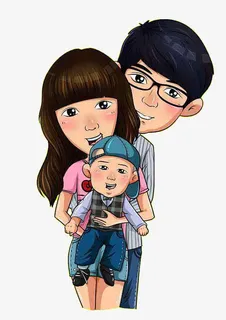 一家三口照片免抠
