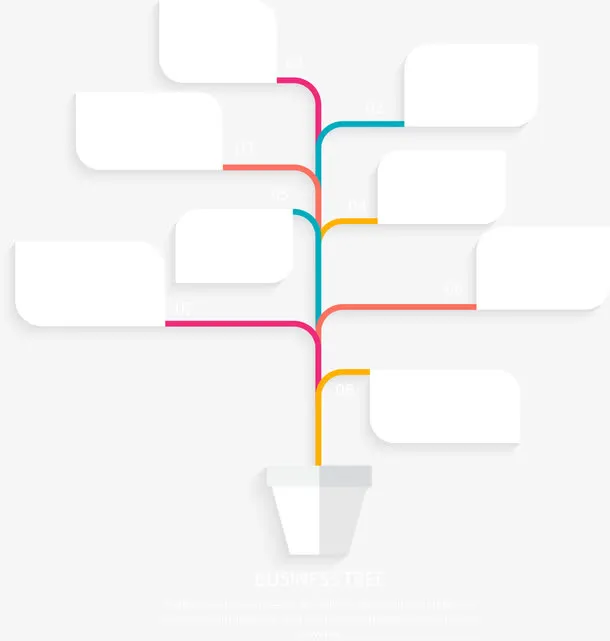 矢量树形关联图PNG图片免抠