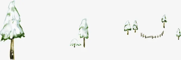 雪中的树木免抠