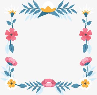 多彩花朵春花花藤免抠