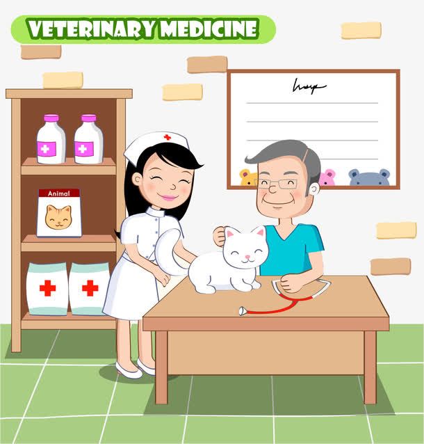 水彩兽医免抠