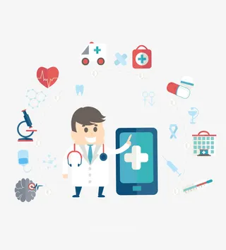 矢量在线医生素材免抠