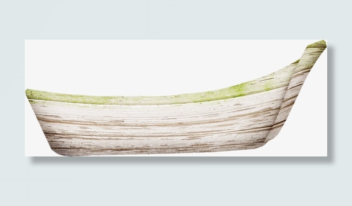 木制条纹状小船免抠