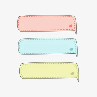 可爱卡通长条对话框免抠