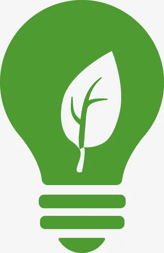 矢量绿色叶子环保灯泡图免抠