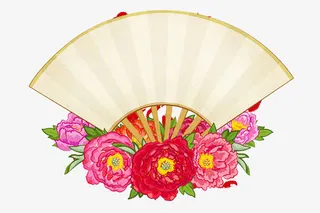 鲜花扇子免抠