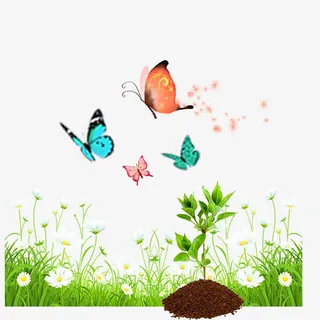 清新春游记蝴蝶素材图片免抠手绘/卡通卡通元素