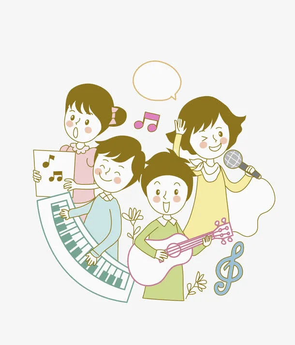 乐队4人组免抠