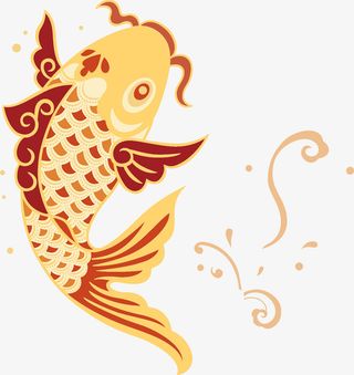 锦鲤附体插画免抠