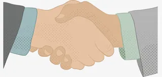 双方友好握手免抠