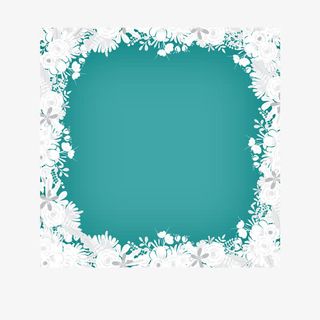 蓝色系边框装饰图免抠