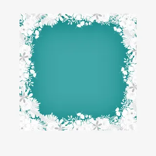 蓝色系边框装饰图免抠