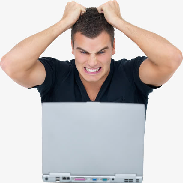 电脑办公的人免抠