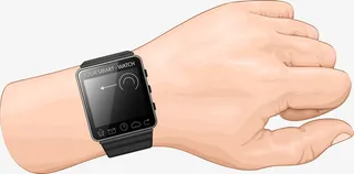 戴着手表的左手免抠