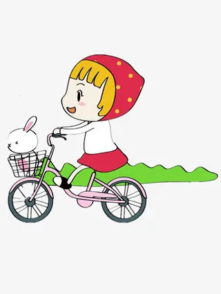 骑自行车的女孩免抠