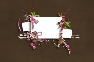 心形植物花朵相框免抠