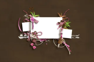 心形植物花朵相框免抠