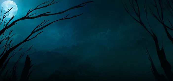 满月的阴森的夜晚高清