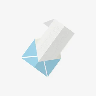 蓝色打开的信封免抠