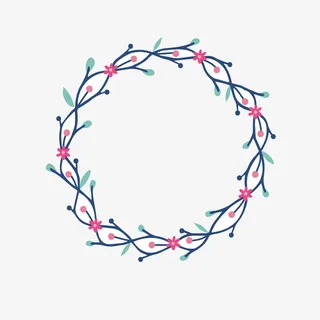 粉色花环PNG下载免抠