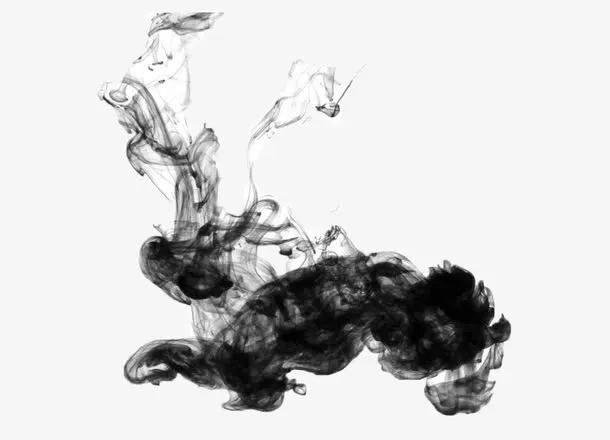 黑白水墨画烟雾云雾免抠