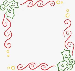 手绘水彩边框装饰免抠