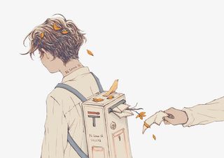 唯美手绘人物插画免抠