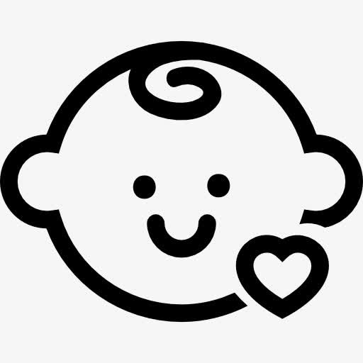 宝宝的头一个小心脏轮廓图标免抠