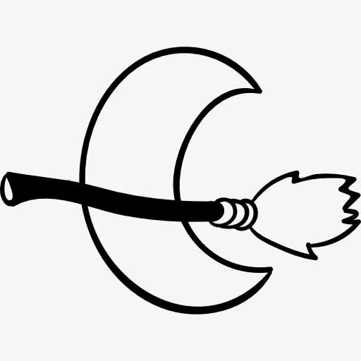 Moon和扫帚图标免抠