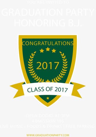 绿色盾牌2017毕业典礼免抠