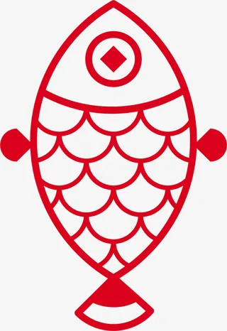中国风鲤鱼小标签装饰免抠