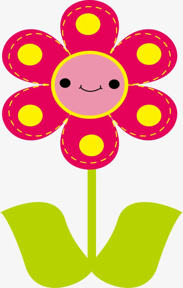 枚红色花朵小人免抠