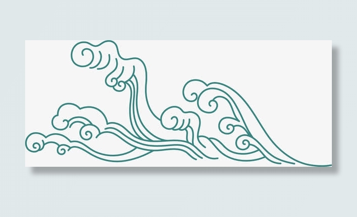 大浪花古典水纹免抠