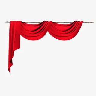 红色帘幕免抠