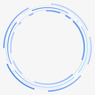 圆形科技感蓝色边框免抠