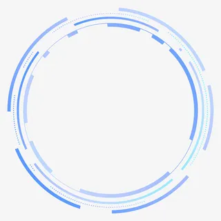 圆形科技感蓝色边框免抠