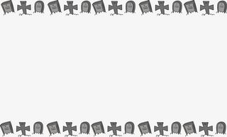 灰色坟墓边框免抠