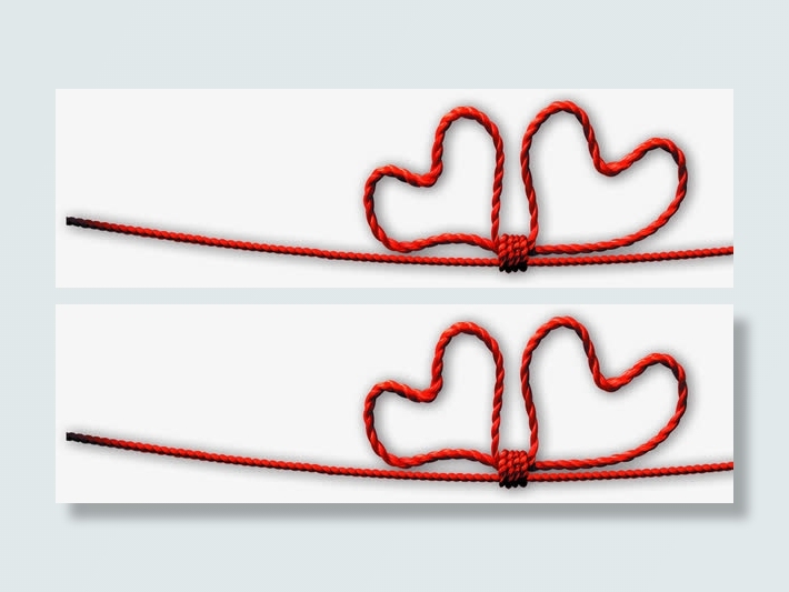 月老绳心形结婚请帖模板素材免抠