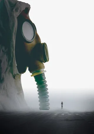 环境恶化创意画面免抠