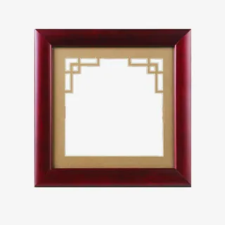 创意中国风红木框元素免抠