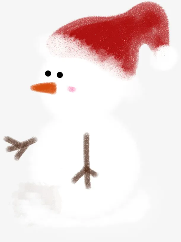 可爱简单风圣诞节雪人免抠