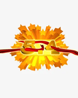 金黄色五四青年节标题免抠