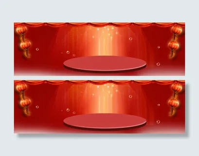 淘宝天猫双大气红色背景