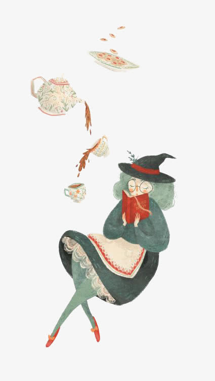 手绘女巫免抠